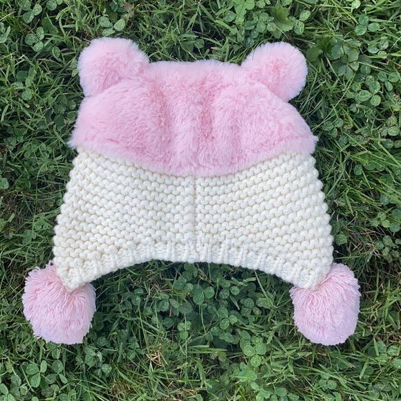 Koala Kids Infant Girl Pom Pom Winter Hat (3-6 Months) - Picture 2 of 3